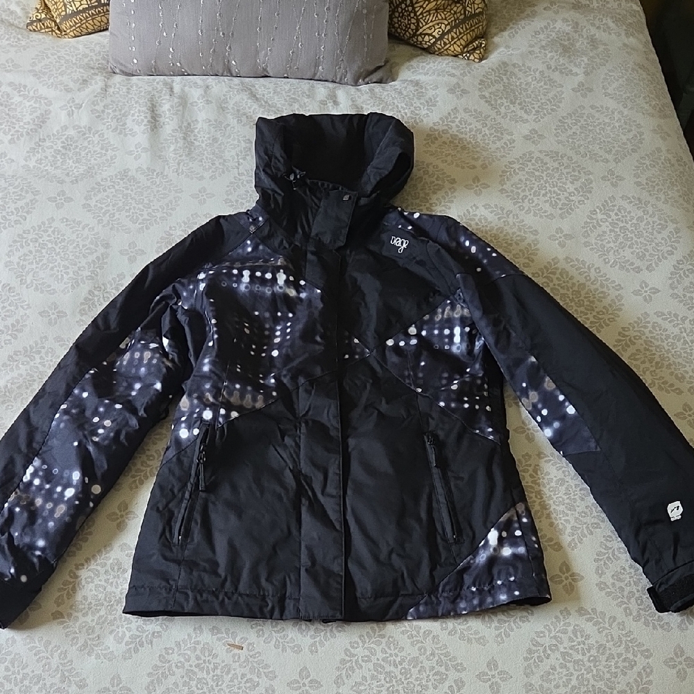 Orage Black Jacket with White Logo Detail